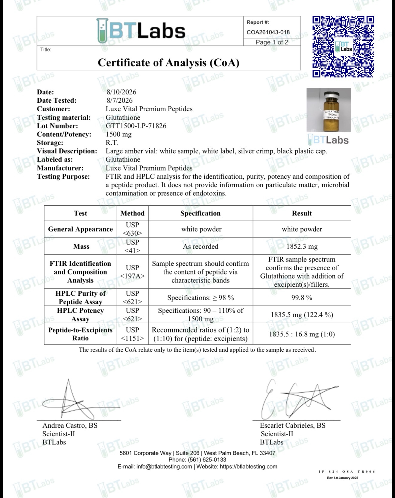 Glutathione 1500mg 2 Glutathione 1500mg - Image 2